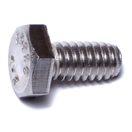 Midwest Fastener 18-8, 1/4"-20 Hex Head Cap Screw, Plain Stainless Steel, 1/2 in L, 50 PK 50519